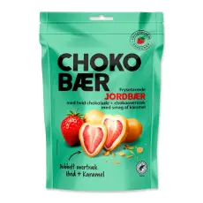 Chokob&aelig;r Jordgubbar med Vit choklad & karamell 90g &ndash; Coopers Candy