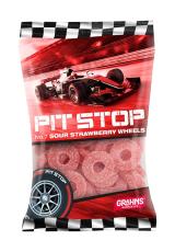 Pit Stop Sour Strawberry Wheels 100g – Coopers Candy