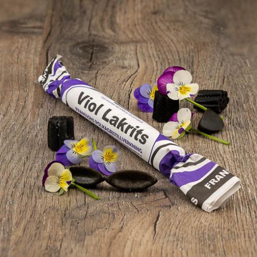 Franssons Polkagris Viol Lakrits 50g – Coopers Candy