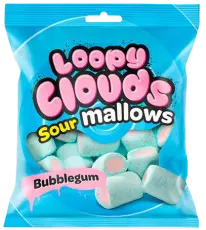 Loopy Clouds MarshMallow Sour Bubblegum 100g &ndash; Coopers Candy