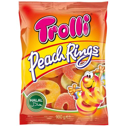 Trolli Persikoringar 100g – Coopers Candy