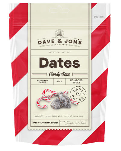 Dave & Jons Dadlar Candy Cane 125g – Coopers Candy