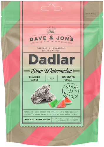 Dave & Jons Dadlar Sour Watermelon 125g – Coopers Candy