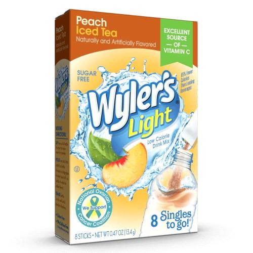 Wylers Light Singles To Go 8-pack - Peach Iced Tea – Coopers Candy