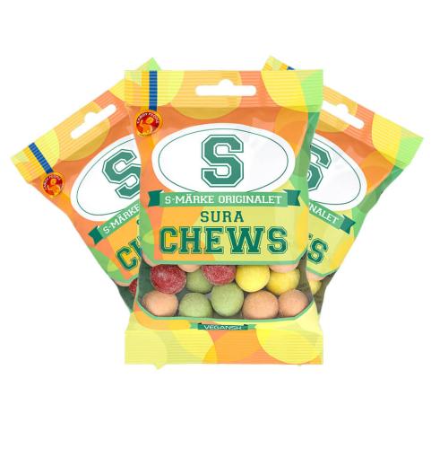 S-Märke Chews Sura 70g x 3st – Coopers Candy