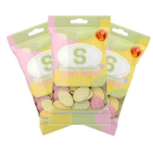 S-Märke Surt Skum 70g x 3st – Coopers Candy