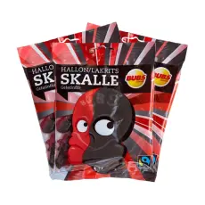 Bubs Hallonlakritsskalle 90g x 3st &ndash; Coopers Candy