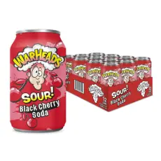 Warheads Sour Soda - Black Cherry 355ml x 12st &ndash; Coopers Candy