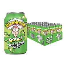 Warheads Sour Soda - Green Apple 355ml x 12st &ndash; Coopers Candy