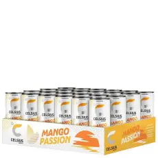 Celsius Mango Passion flak 355ml x 24st (helt flak) – Coopers Candy