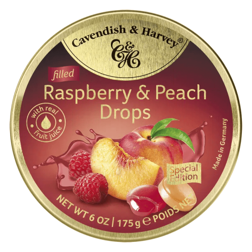 Cavendish & Harvey Raspberry Peach Drops 175g – Coopers Candy