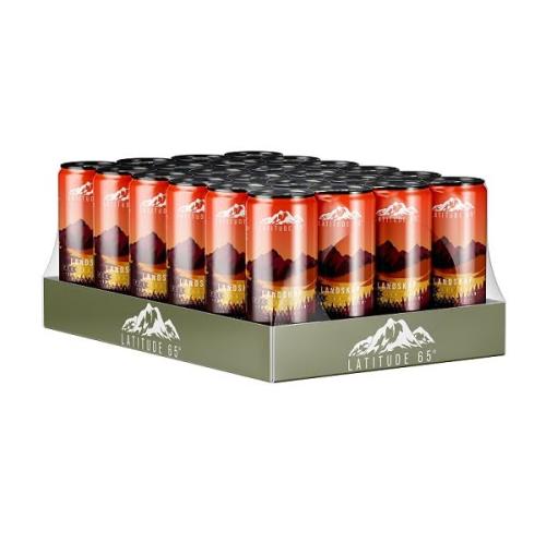 Latitude 65 Landskap - Persika & Mango 33cl x 24st (helt flak) – Coopers Candy