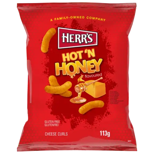 Herrs Hot n Honey Cheese Curls 113g – Coopers Candy