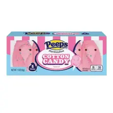 Peeps Marshmallow Chicks Cotton Candy 4-pack 42g &ndash; Coopers Candy