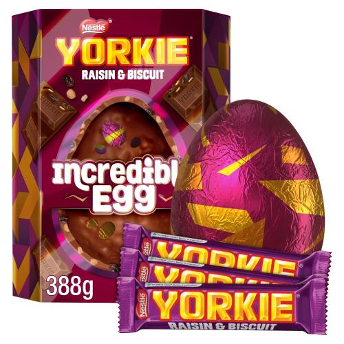 Yorkie Raisin & Biscuit Chocolate Incredible Egg 388g – Coopers Candy