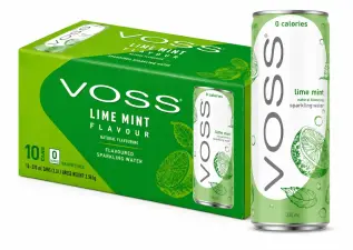 Voss Kolsyrat Vatten Lime Mint 330ml x 10st (BF:2026-08-13) &ndash; Coopers Candy