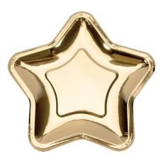 Papperstallrikar Stjärna Guld Metallic 6-pack – Coopers Candy