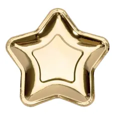 Papperstallrikar Stjärna Guld Metallic 6-pack – Coopers Candy
