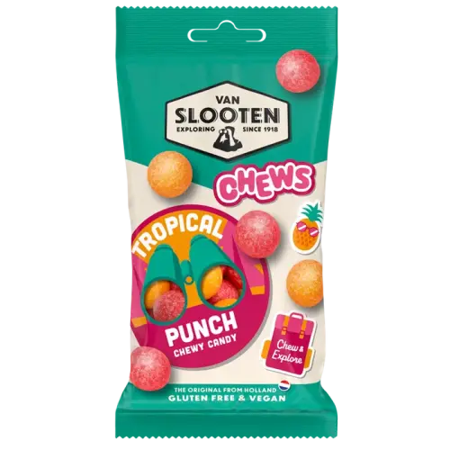 Van Slooten Chews - Tropical Punch 60g – Coopers Candy