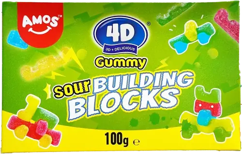 Amos 4D Gummy Sour Building Blocks 100g – Coopers Candy