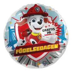 Folieballong Paw Patrol Marshall Grattis P&aring; F&ouml;delsedagen &ndash; Coopers Candy