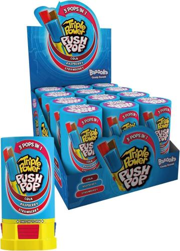 Bazooka Triple Power Push Pop 34g (1st) – Coopers Candy