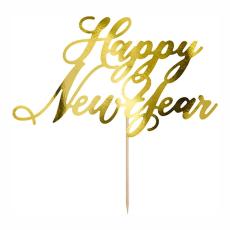 Tårtdekoration Happy New Year Guld Metallic (1st) – Coopers Candy