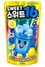 Sweet 16 Blue Lemon Ade Zero Sugar 200ml &ndash; Coopers Candy
