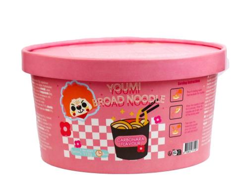Youmi Instant Broad Noodle Spicy Carbonara Flavour 112g – Coopers Candy