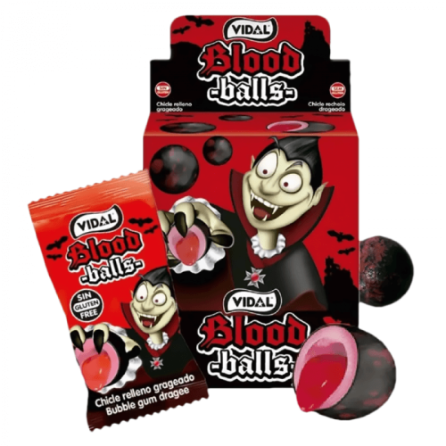 Vidal Blood Balls Bubblegum 200st – Coopers Candy