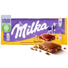 Milka M&aelig;lkechokoladebar Crispy Rice 90g &ndash; Coopers Candy