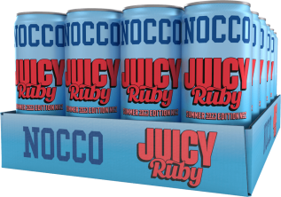 NOCCO Juicy Ruby 33cl x 24st (helt flak) – Coopers Candy