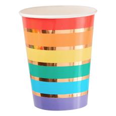 Pappersmuggar Regnbåge/Guld Metallic 8-pack – Coopers Candy