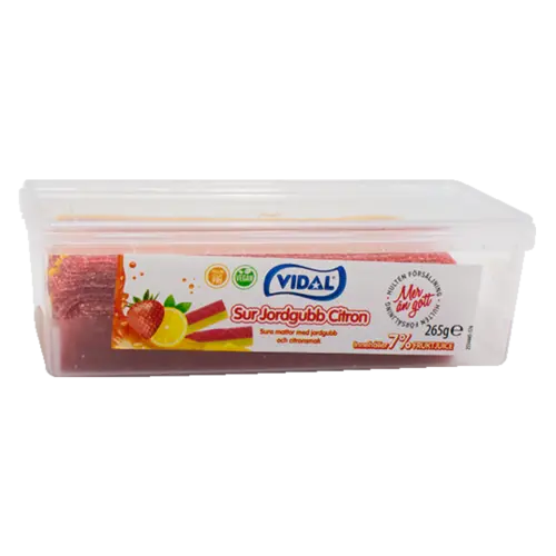 Vidal Sura Sura jordgubb/citronmattor 265g – Coopers Candy