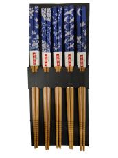 Ätpinnar Bambu Blå-Vit 5-pack – Coopers Candy