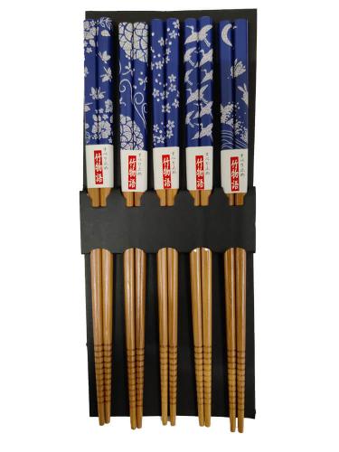 Ätpinnar Bambu Blå-Vit 5-pack – Coopers Candy