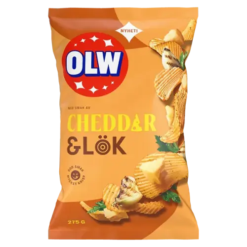 OLW Chips Cheddar & Lök 275g – Coopers Candy