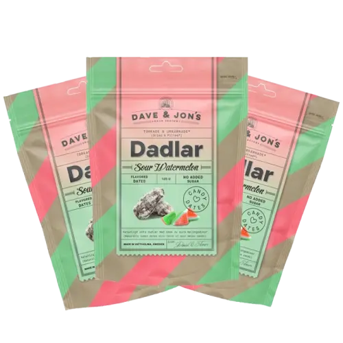 Dave & Jons Dadlar Sour Watermelon 125g x 3st – Coopers Candy