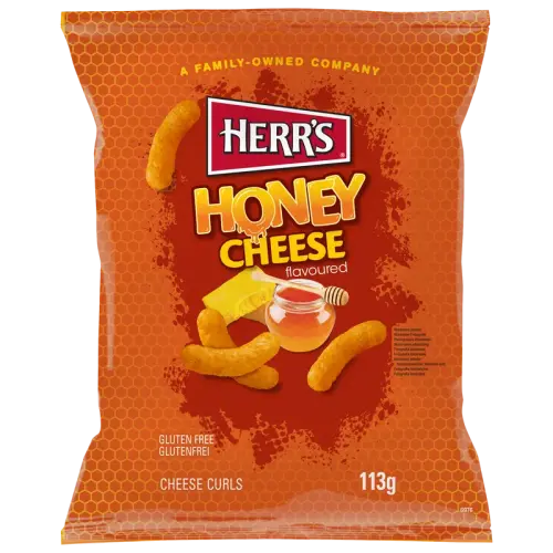 Herrs Honey Cheese Curls 113g – Coopers Candy