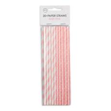Papperssugrör Babyrosa 20-pack – Coopers Candy