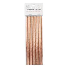 Papperssugrör Roséguld Metallic 20-pack – Coopers Candy