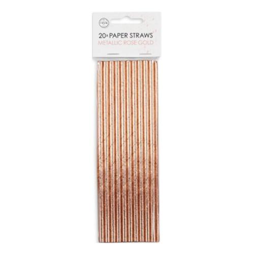 Papperssugrör Roséguld Metallic 20-pack – Coopers Candy
