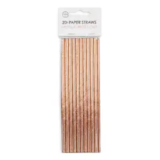 Papperssugrör Roséguld Metallic 20-pack – Coopers Candy