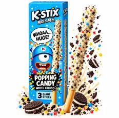 K-Stix Popping Candy White Cookie 54g &ndash; Coopers Candy