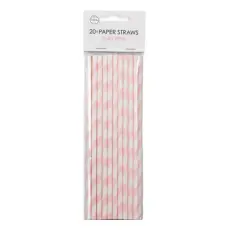 Papperssugr&ouml;r Babyrosa Randiga 20-pack &ndash; Coopers Candy