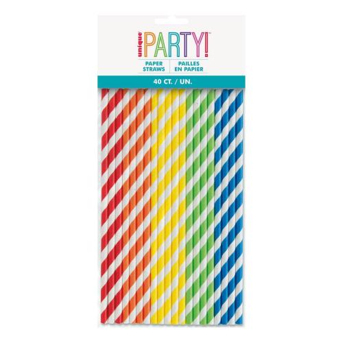 Papperssugrör Multi 40-pack – Coopers Candy