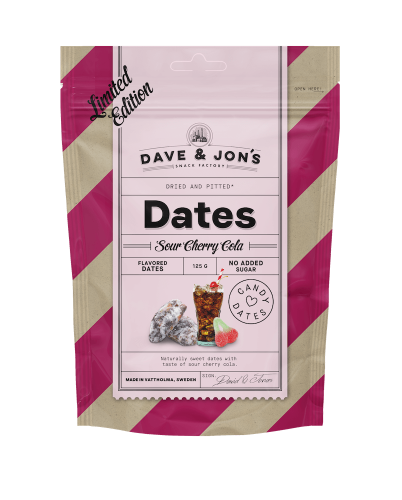 Dave & Jons Dadlar Sour Cherry Cola 125g – Coopers Candy
