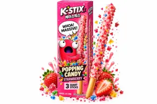 K-Stix Popping Candy Strawberry 57g &ndash; Coopers Candy