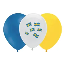 Flaggballonger Sverige 10-pack &ndash; Coopers Candy