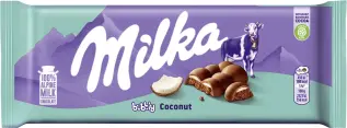 Milka M&aelig;lkechokoladebar Bubbly Coconut 97g &ndash; Coopers Candy